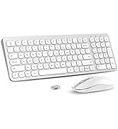 Wireless Keyboard Mouse Combo, cimetech Compact Full Size Wireless Keyboard and Mouse Set Less No...