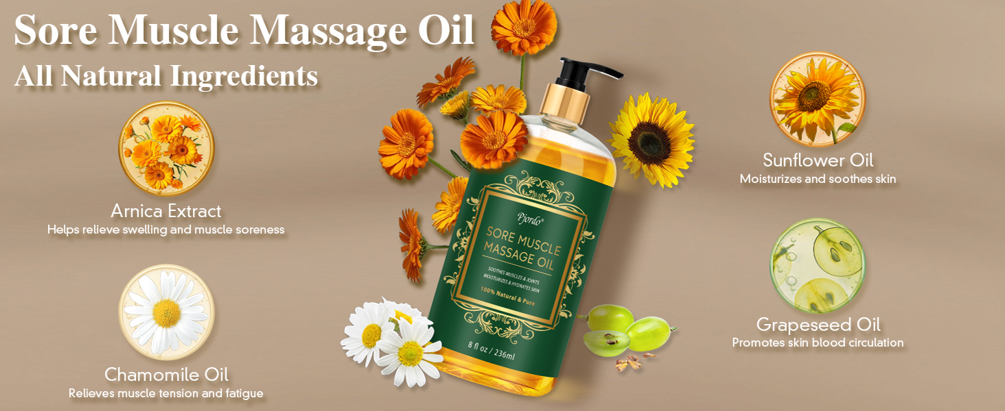 Sore muscle massage oil