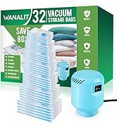 Vacuum Storage Bags with Electric Pump, New Air Valve Combo 32 Pack Vacuum Space Saver Bag, Vacuu...