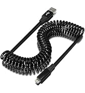 Coiled Lightning Cable[Apple MFi Certified], 4Feet iPhone Charger Cable for Car, Retractable Ligh...