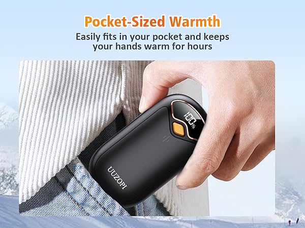 compact and pocket size, you can easily put the hand warmers into your pockets, bags or gloves