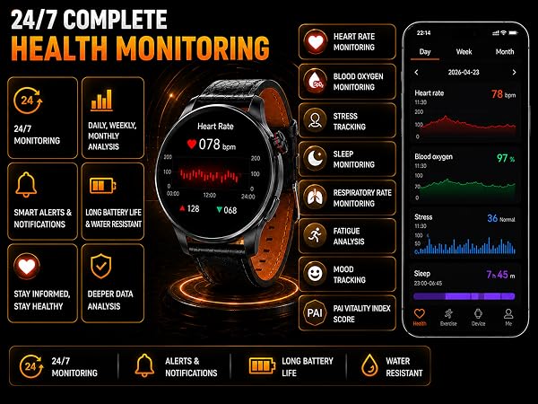 24/7 Health Monitoring Smart watch