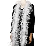 Soarer White Ostrich Feather Boa - 2Yards 1Ply Long Boas for Christmas,Wedding Party,DIY Craft Se...