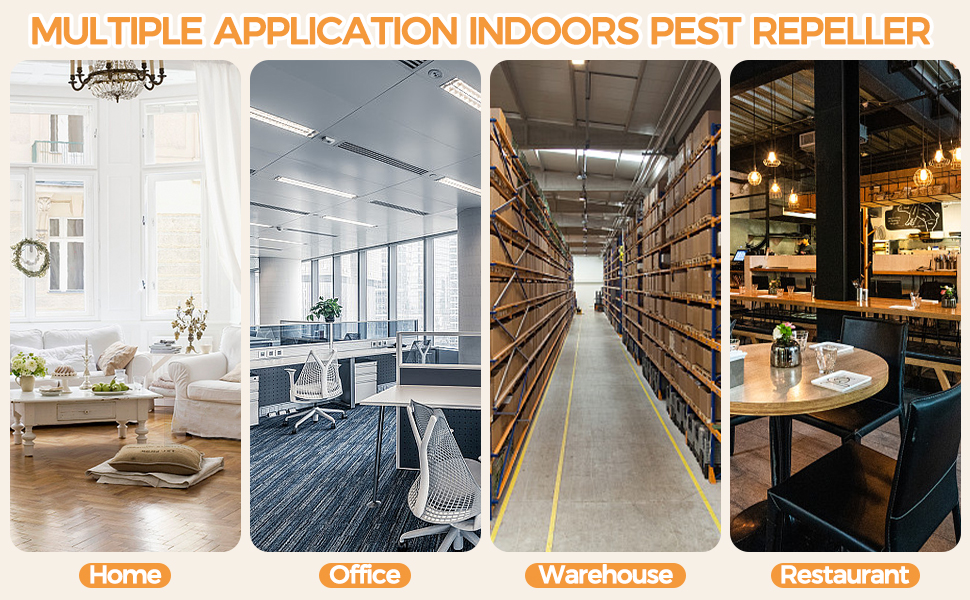 pest repeller making it great for bedrooms, kitchens, living rooms, and even garages.