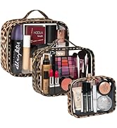 FFpaw 3 Pack Clear Toiletry Bag for Women, TSA Approved Organizer for Travel Size Toiletries Carr...