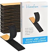 Hasefam 24 Sets 1x4in Hook and Loop Strips with Adhesive,Double Sided Reclosable Strong Back Self...