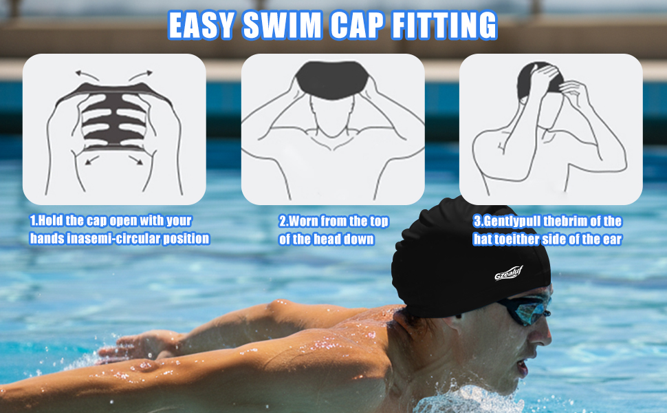 High Elasticity Fabric Swim Cap