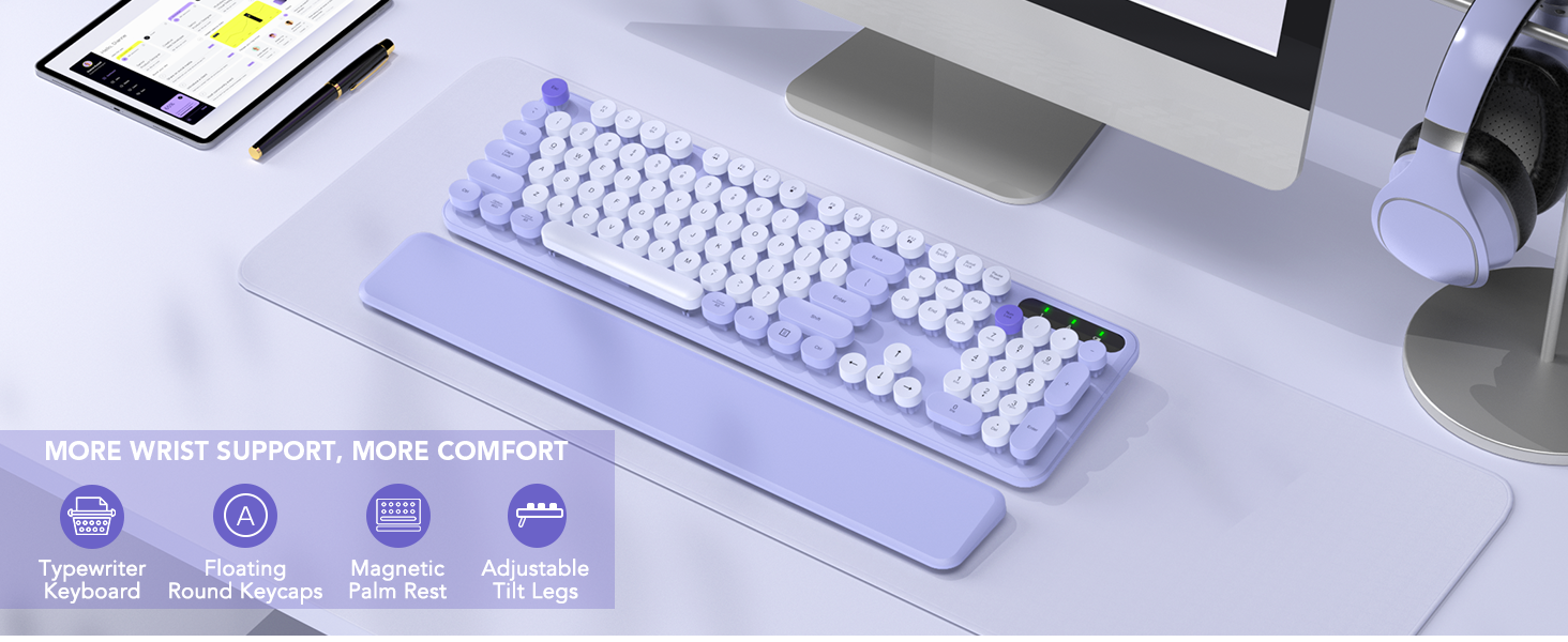 Magnetic palm rest provides more support for wrist and more comfort