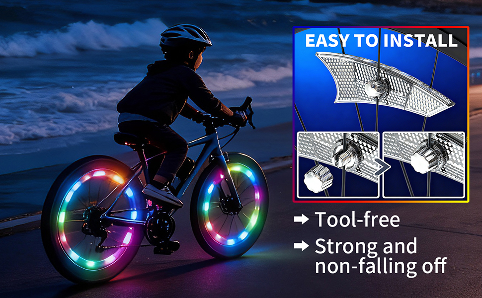 Bike spoke lights Easy to install