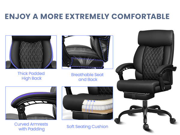 lumbar support big and tall executive chair for home office