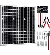 SOLPERK Solar Panel Kit 50W 12V, Solar Battery Trickle Charger Maintainer + Upgrade Waterproof Co...