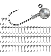 50pcs Round Ball Fishing Jig Heads Set, Fishing Jig Head Hooks for Saltwater Freshwater Swimbait ...