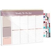 Weekly To Do List Notepad, Weekly Desk Planner with 52 Tear Off Sheets Undated Weekly Planner Hab...