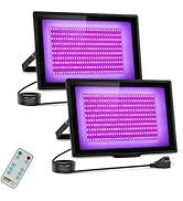 Uwiner 2 Pack 300W LED Black Light IP66 Waterproof,Blacklight with Plug and Switch,Flood Light fo...