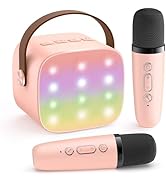 YLL Karaoke Machine for Kids Adults, Bluetooth Mini Speaker with 2 Wireless Microphones, 2026 TOP...