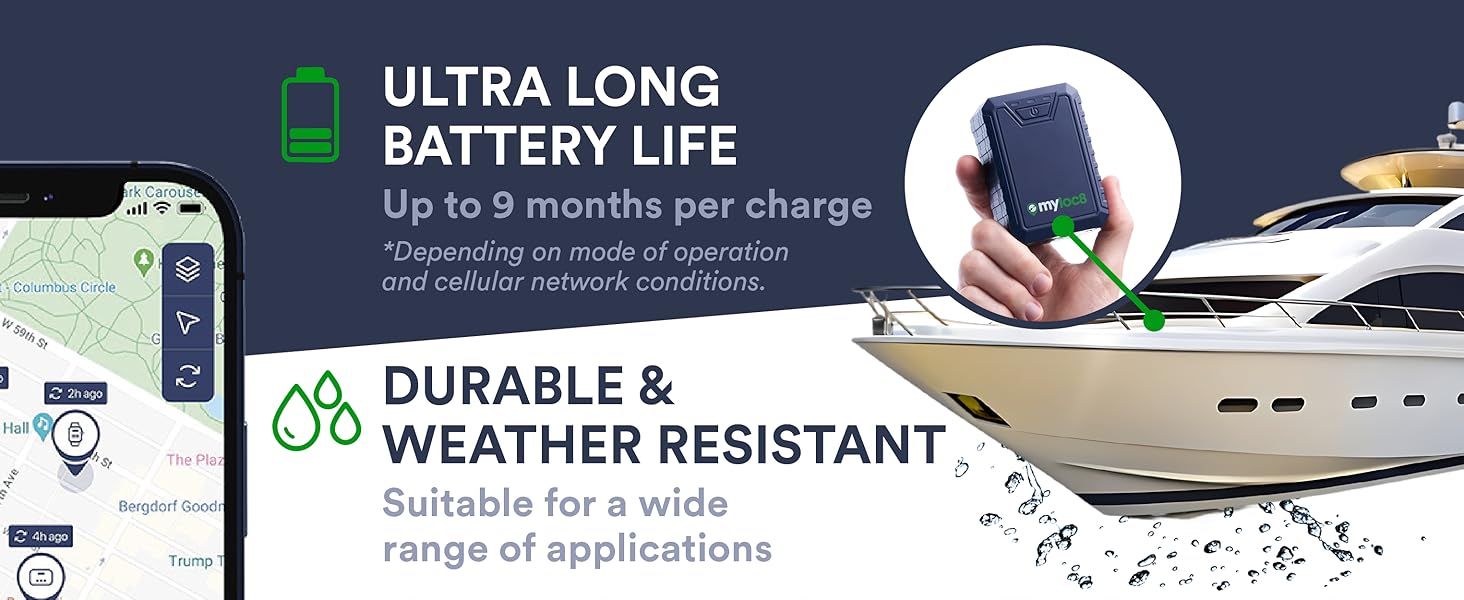 gps tracker rechargeable battery waterproof for boats hidden discreet tracking device