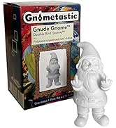 Gnometastic Gnude Mini Gnomes - Double Bird Unpainted Gnome Statue, 3.5in Tall - DIY Paint Your O...