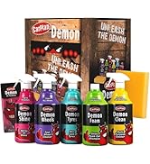 CarPlan Demon Car Wash Kit - 7 Piece Set Includes Car Wash Soap, Wheel Cleaner, Tire Shine, Inter...