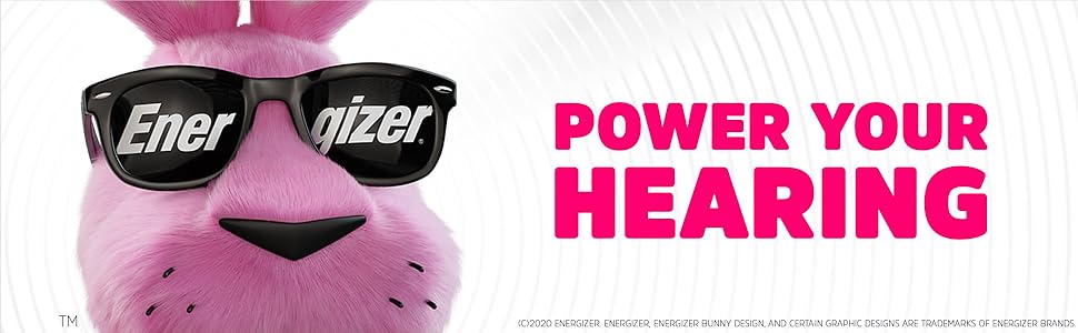 Closeup image of the pink Energizer Bunny wearing black sunglasses that say Energizer on them.