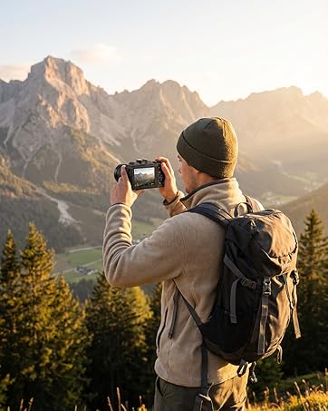 a YouTube creator recording videos with this camera