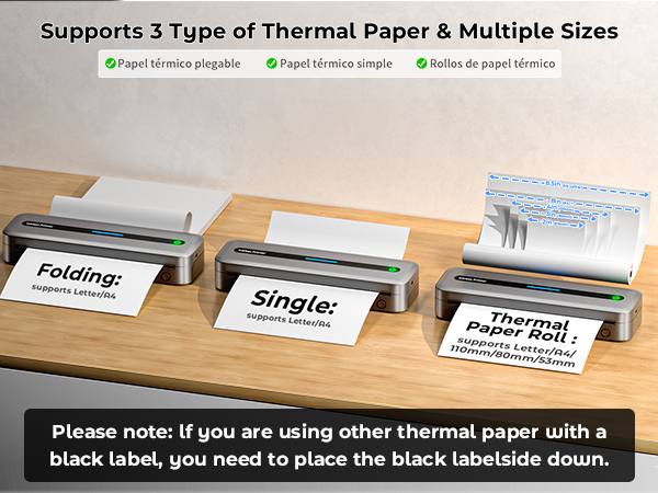 Wireless Inkless Thermal Printer