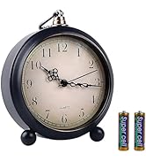 pxy 4 Inch Alarm Clocks for Bedrooms Battery Operated (Battery Include),Classic Silent Non Tickin...