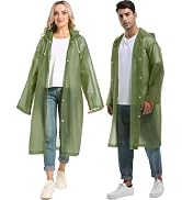 HOOMBOOM Rain Ponchos for Adults Reusable Raincoats Survival Heavy Duty Military Impermeable 2 Pa...