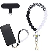 BEEFLYING Silicone Beaded Phone Wrist Strap with Cross, Cellphone Lanyard with Tether Tab, Elasti...