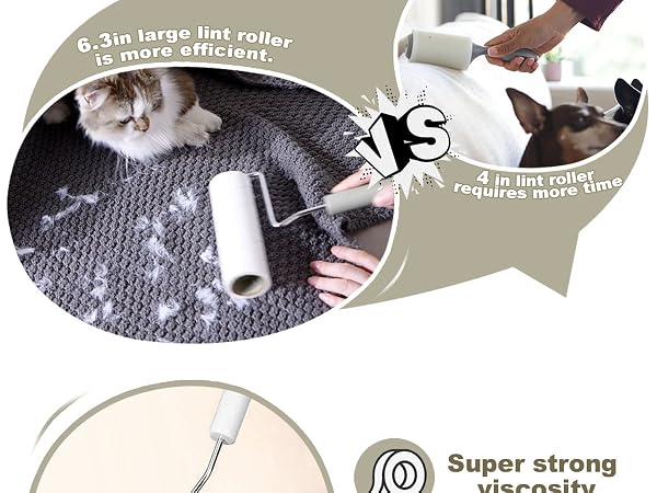 large lint rollers for pet hair extra sticky