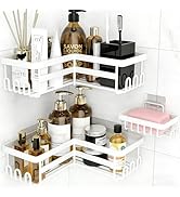 RAOZBE Corner Shower Caddy, 3 Pack Adhesive Shower Organizers, Rustproof Stainless Steel Shower S...