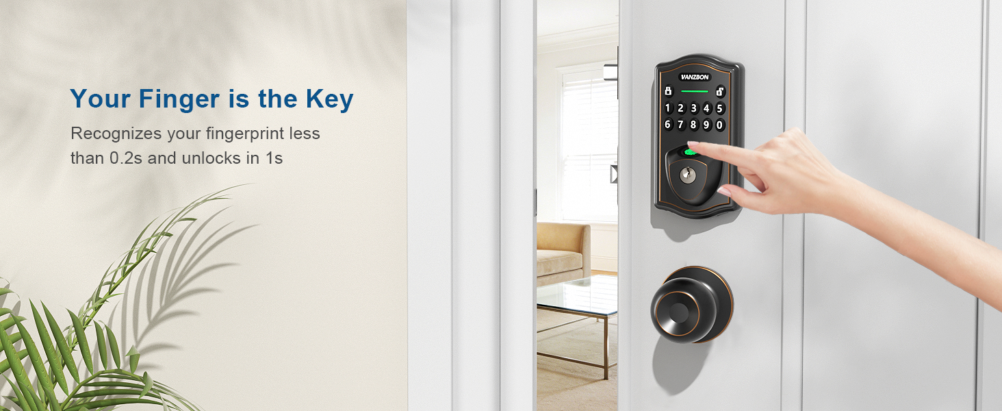 keyless entry door lock deadbolt with handle set