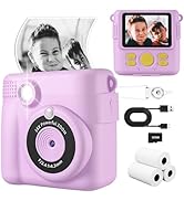 Kids Camera, Instant Print Camera Film Camera 2.4 Inch Screen 1080P Digital Camera with 16X Digit...