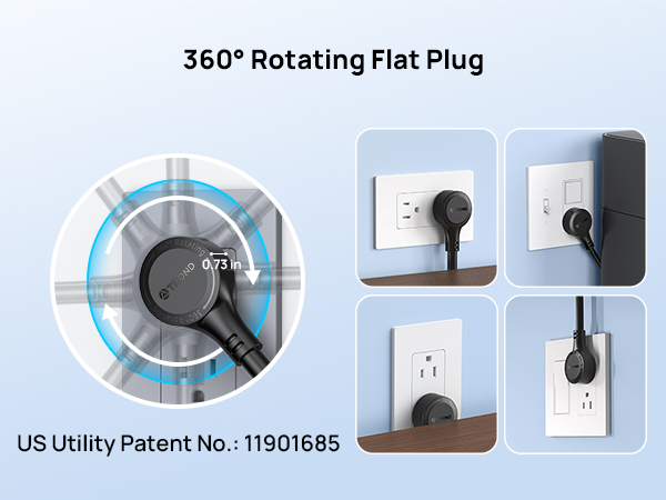 360° Rotating Flat Plug