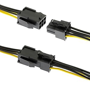 6 pin female to 8 pin male PCIe power connector
