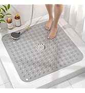 HITSLAM Shower Bathtub Mat Non Slip, 24"x 24" Bath Mat for Tub, Soft PVC Shower Mats for Inside S...