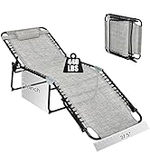 GYMAX Lounge Chair for Outside, 440lbs 27.5” Oversize Folding Beach Tanning Sunbath Chair with Ad...