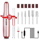 MEFA Nail Drill, 16 PCS Kit Electric Nail Drill with Nail Drill Bits &amp; Cuticle Oil Pen, Portable ...