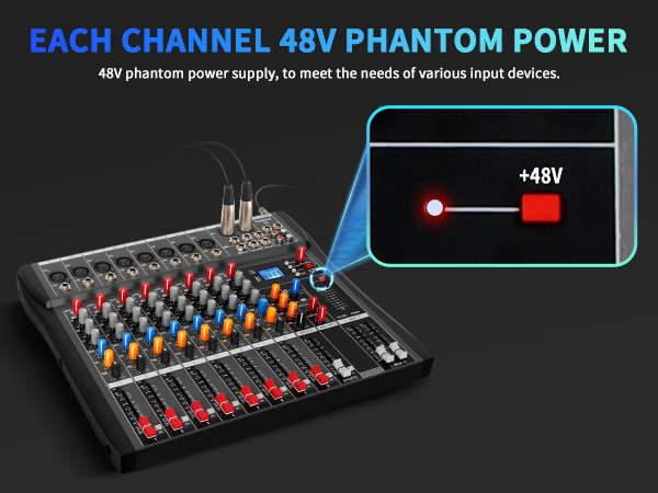 Depusheng DX8 Professional Mixer Sound Board Console