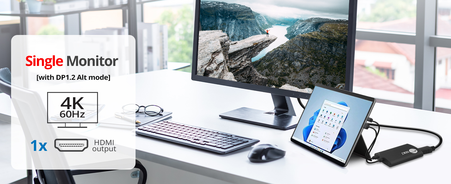 siig cedp0l11s1 mini displayport 1.2 to 2 port hdmi mst splitter single monitor