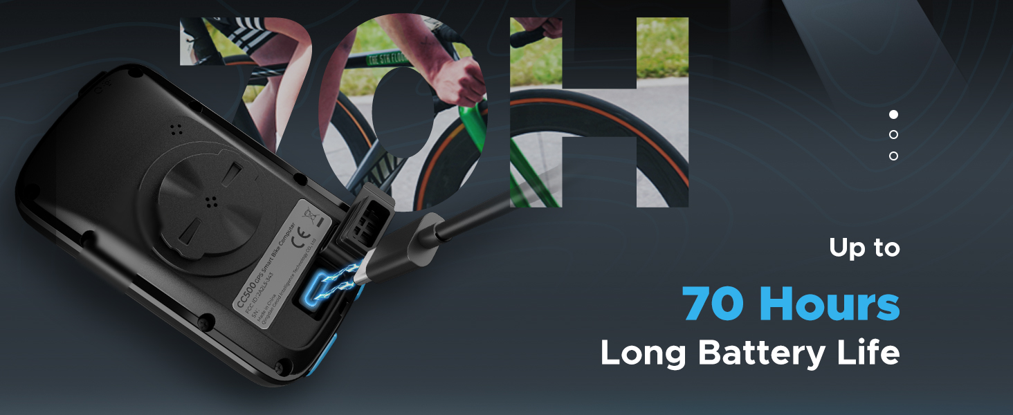 70 hours for long lasting ride