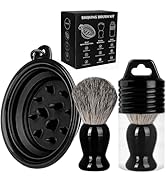 LIGOFLORA Shaving Brush Set for Men,3 in-1Natural Badger Hair Shaving Brush,Foldable Silicone Bow...
