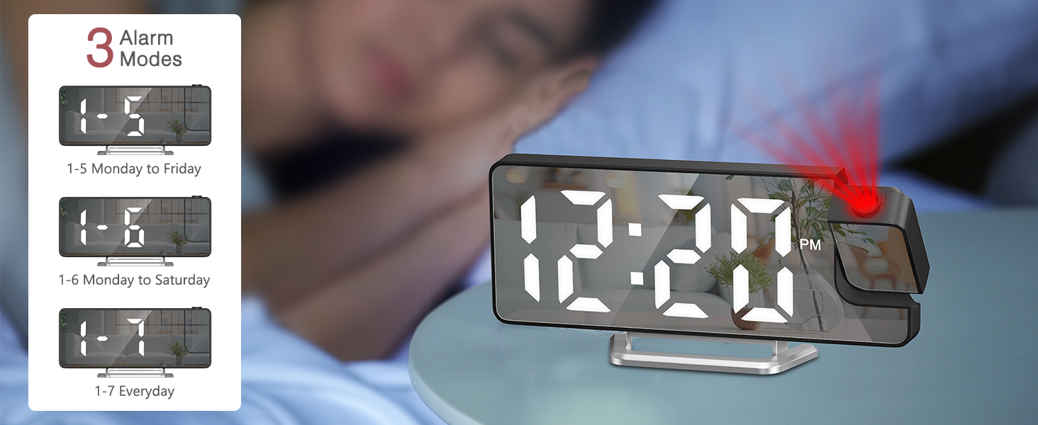 Projection Alarm Clock for Bedroom