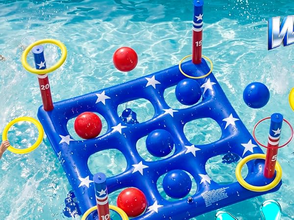 Wonovate Giant Inflatable Tic Tac Toe Pool Game