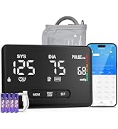 ZOETOUCH Smart Blood Pressure Monitor for Home Use, Bluetooth Upper Arm BP Machine with Large Cuf...