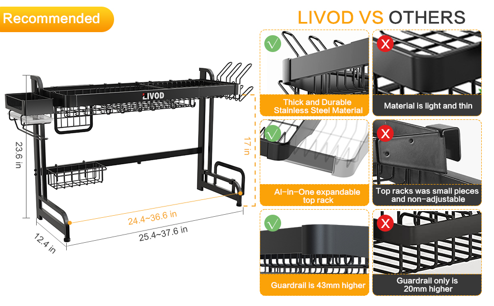 over sink dish drying rack