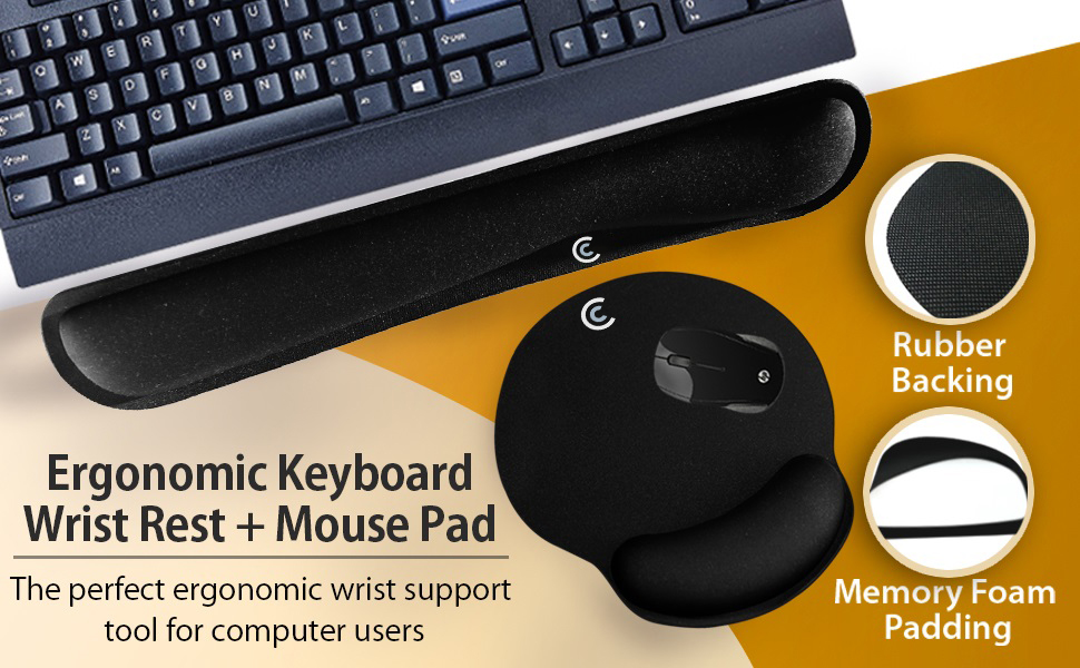 ergonomic keyboard wrist rest mouse pad support tool computer users memory foam padding cushion