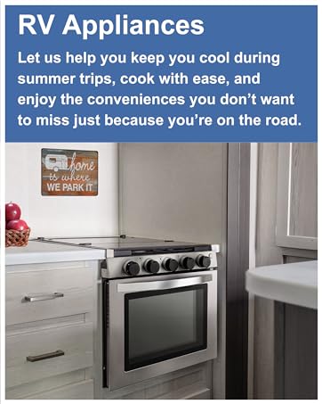 RV Appliances. A stainless steel RV oven and range installed in an motorhome kitchen.