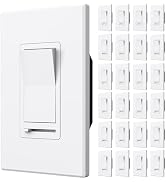 Amico 24 Pack Dimmer Light Switch, Single-Pole or 3-Way Slide Dimmer Switches for Led Lights, Sui...