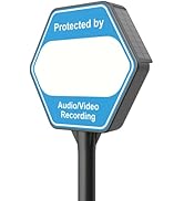QIBOX Solar Security Yard Sign, Audio/Video Recording Sign Outdoor Weather Resistance Home Securi...
