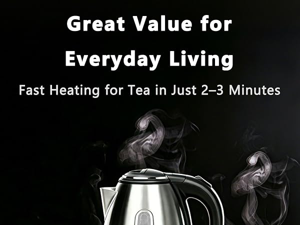 Electric Kettle, Stainless Steel 1.8 Liters Tea, Coffee Kettle &amp;amp; Hot Water Boiler,